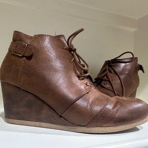 Brown Wedge Ankle Boots